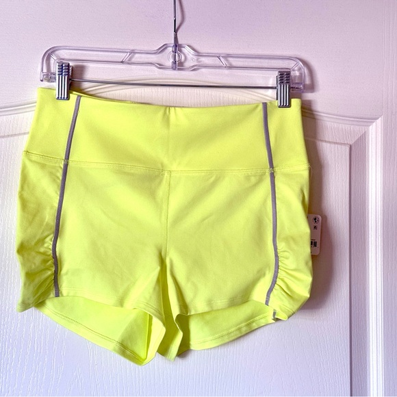 FP Movement by Free People Pants - NWT Free People Movement Diamondback Running Shorts Sour Citrus Yellow Medium